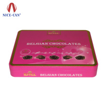 Custom Printed Rectangle Metal Chocolate Box Chocolate Packing Containers Tin Metal Box For Storage